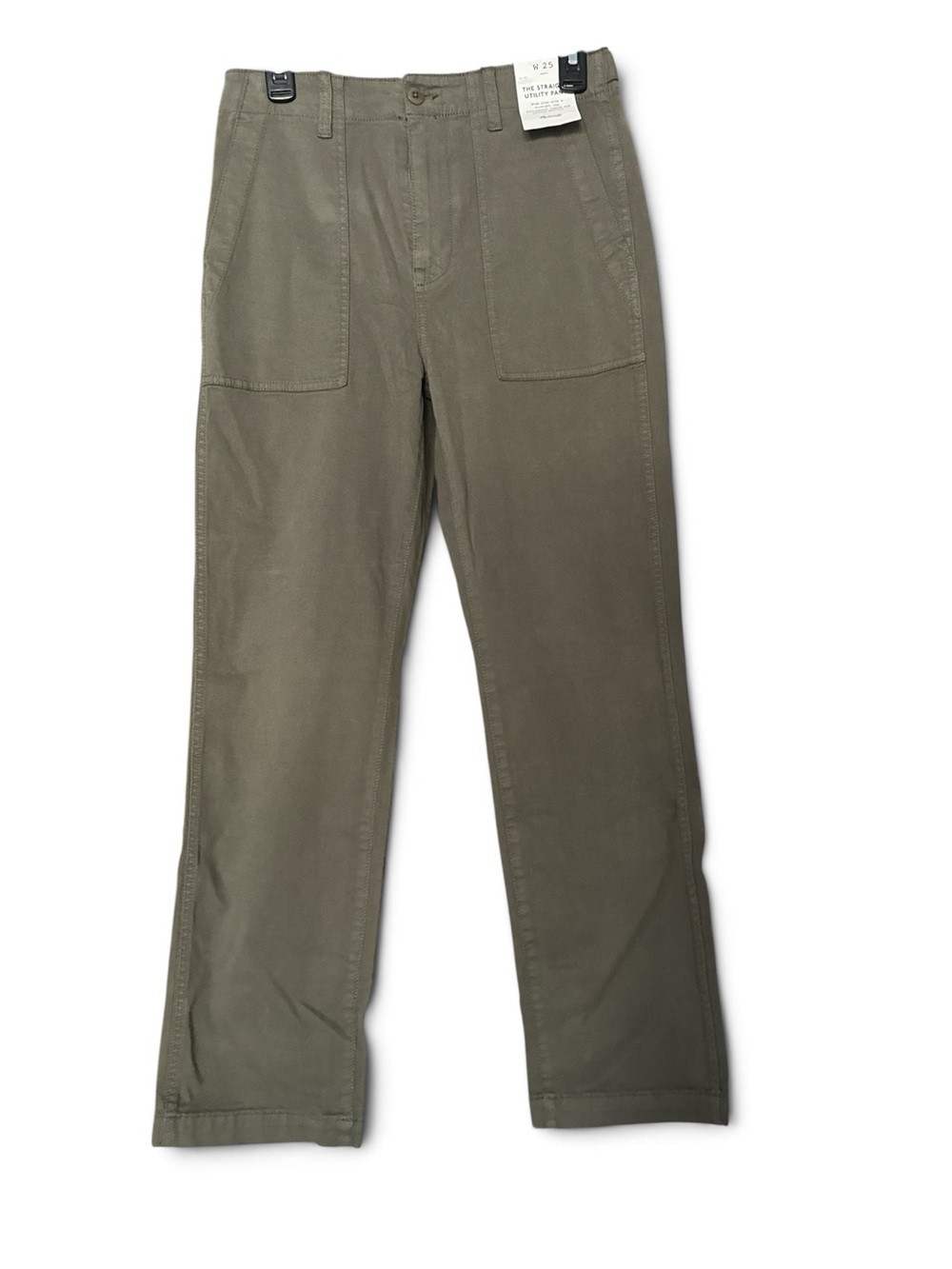 Madewell The Straight Utility Pant Olive Green Size 25 NWT